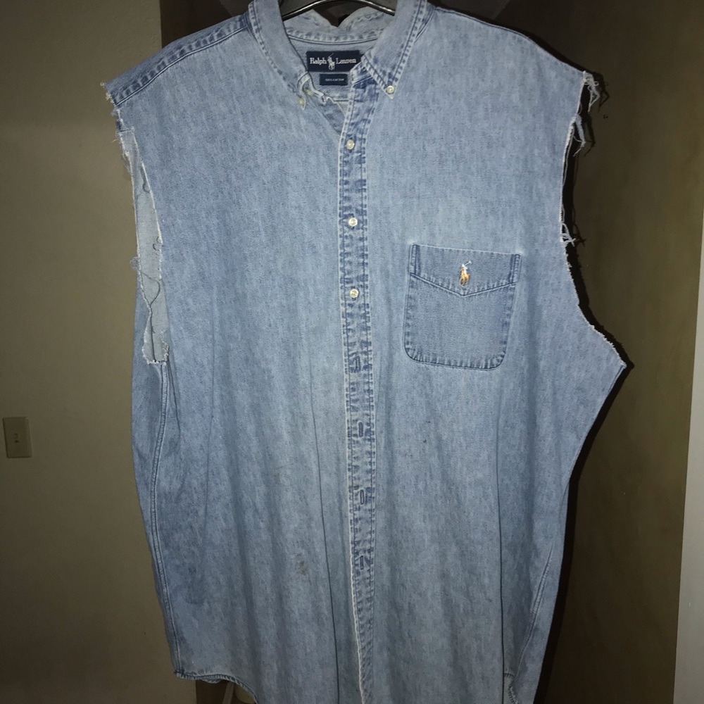 Cutoff polo button down